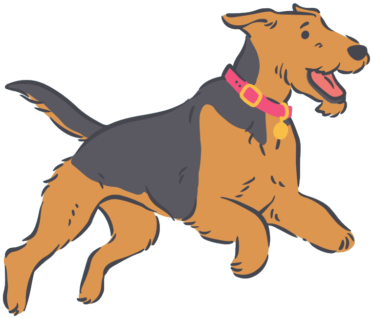 Illustrated Airedale running